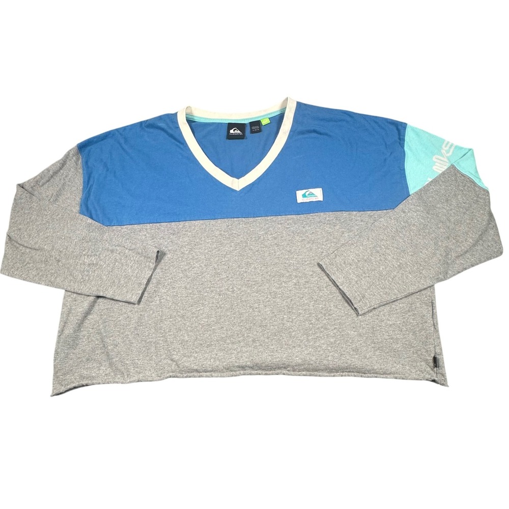 Quicksilver Women's Large Long Sleeve V-neck Cropped T-Shirt